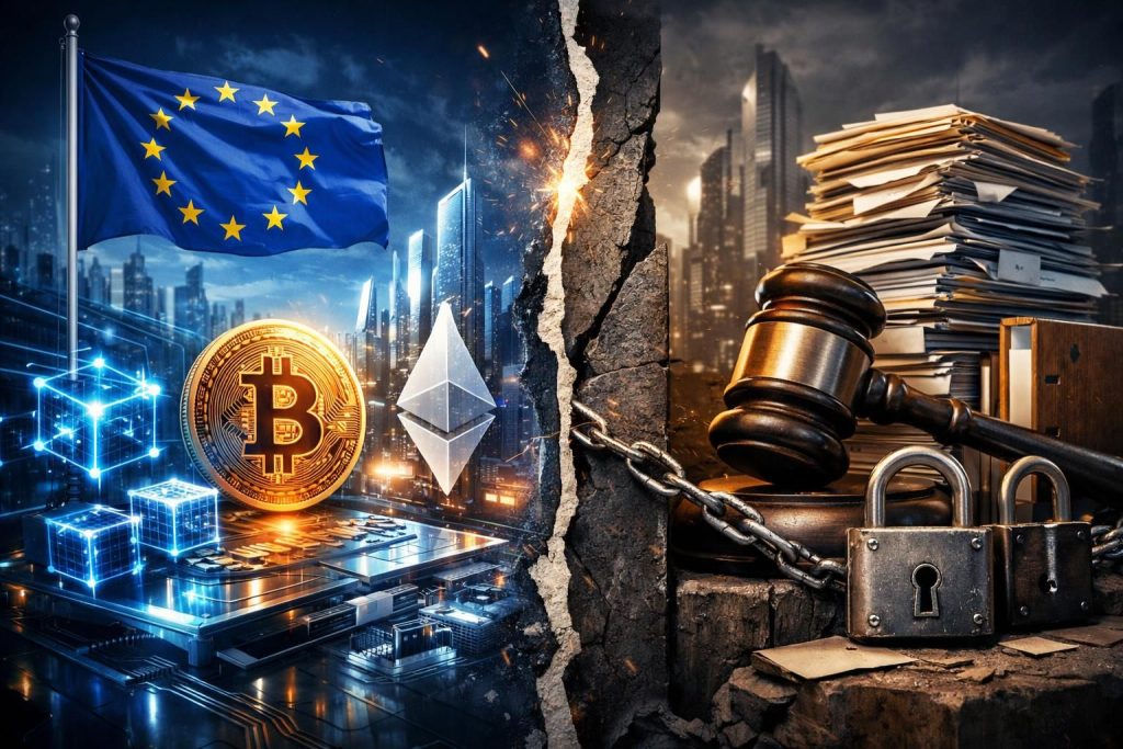 untersucht, ob der regulatorische rahmen der europäischen union die innovation im kryptosektor fördert oder hemmt, und analysiert die auswirkungen auf die branche.