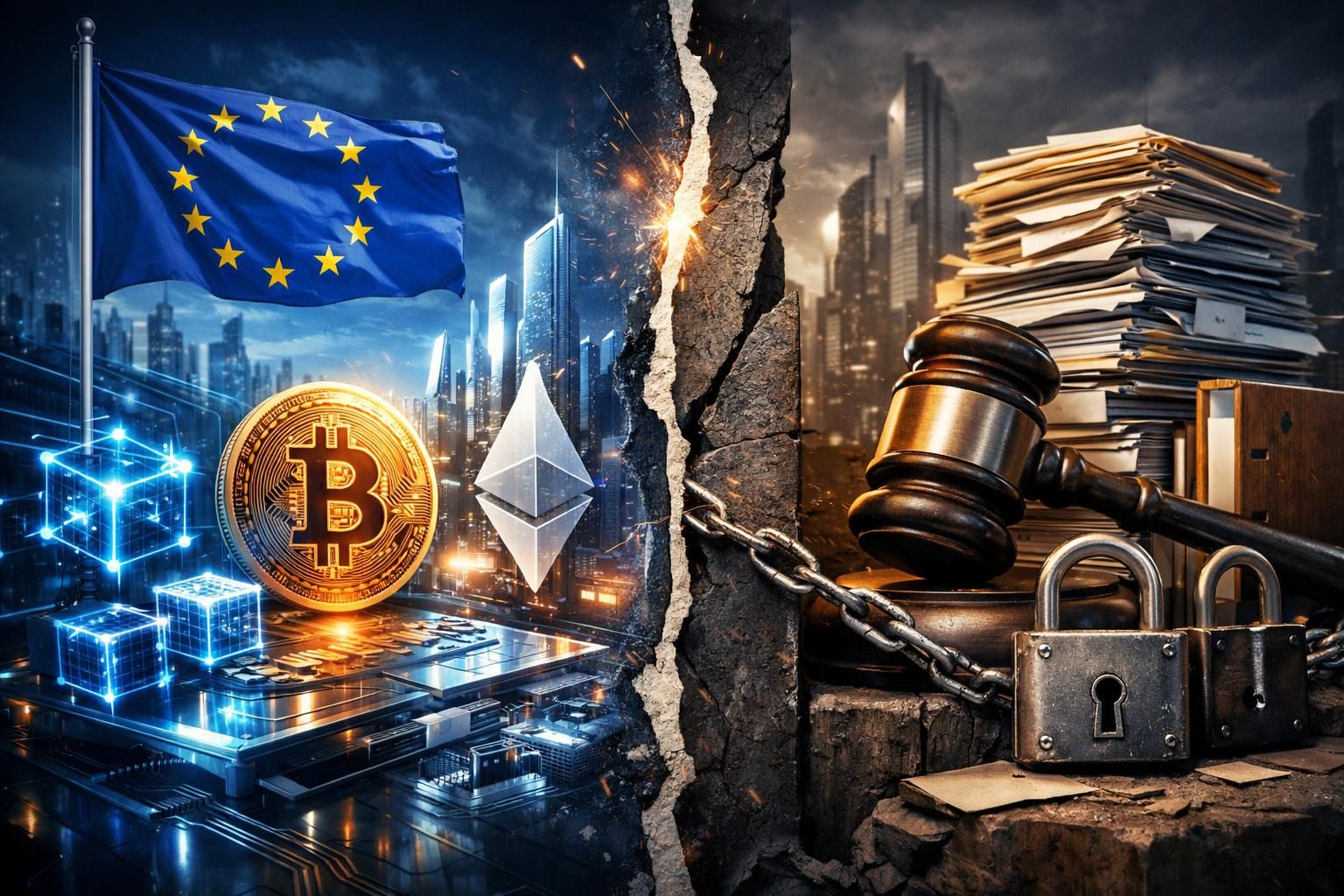 untersucht, ob der regulatorische rahmen der europäischen union die innovation im kryptosektor fördert oder hemmt, und analysiert die auswirkungen auf die branche.